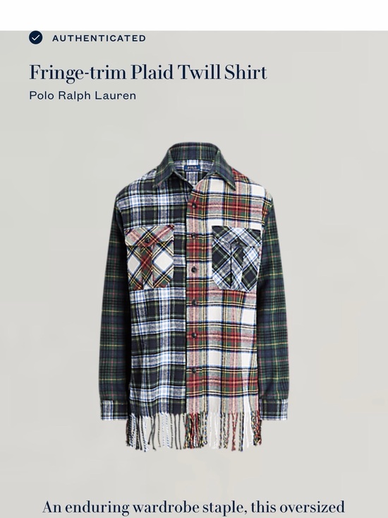 Polo Ralph Lauren Tops - Polo Ralph Lauren Patchwork Plaid Fringe Twill Shirt Shacket Small